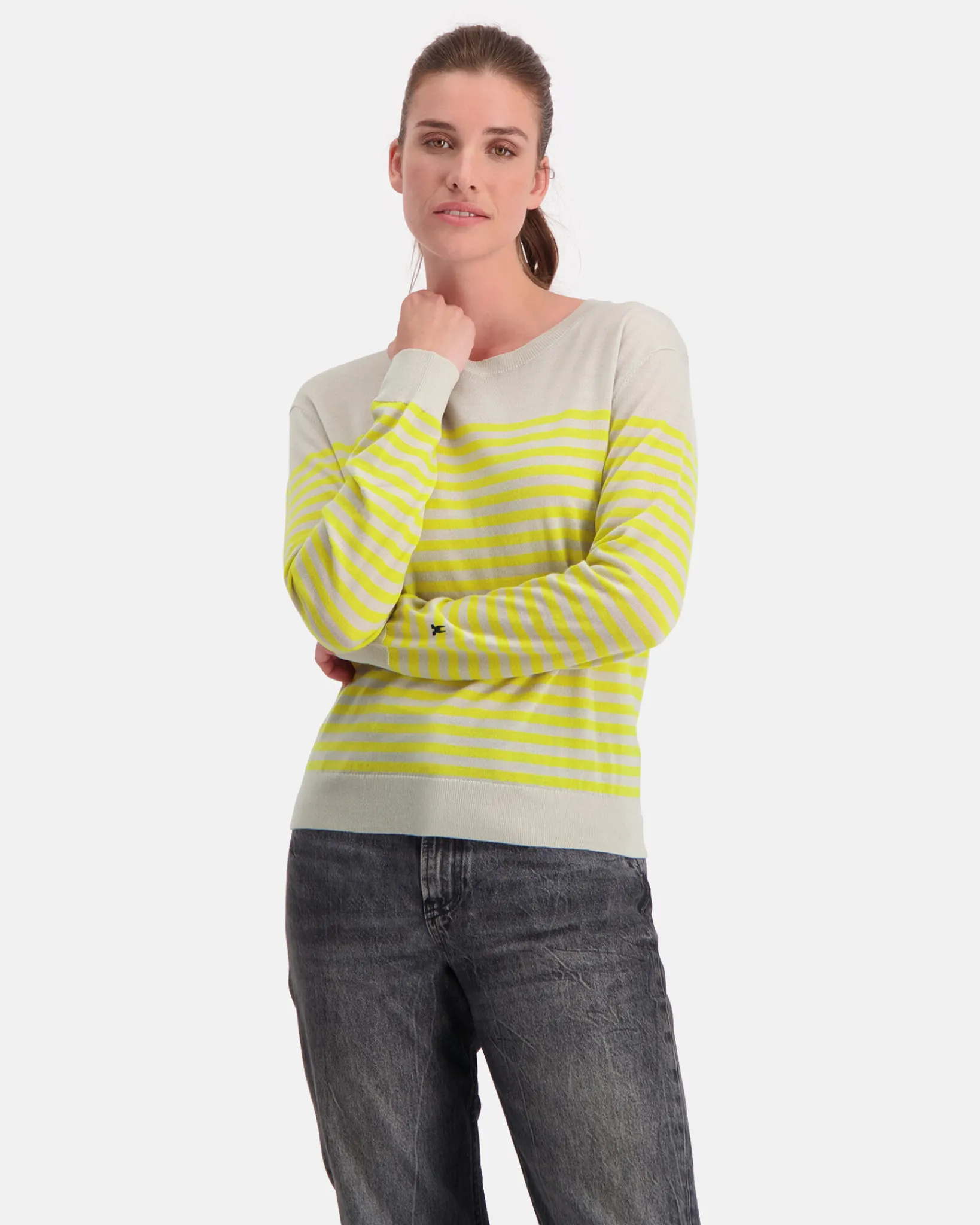 Fashion Gaastra Luxueuze 100% Merino Smerlada Gestreepte Blouse